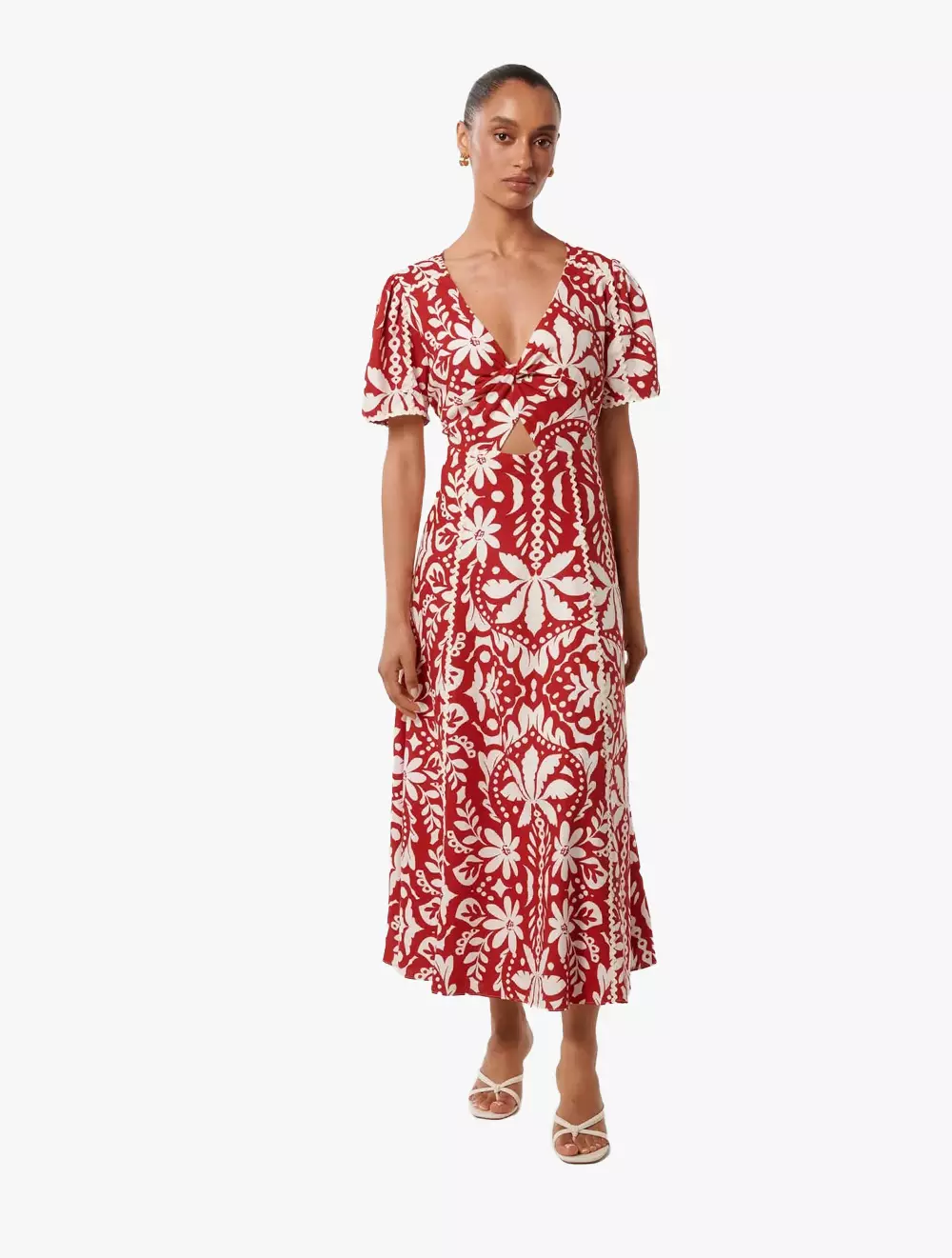 Marbella Petite Printed Trim Midi Dress