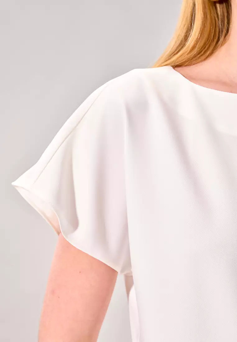 White Asymmetrical Shoulder-to-Shoulder Top