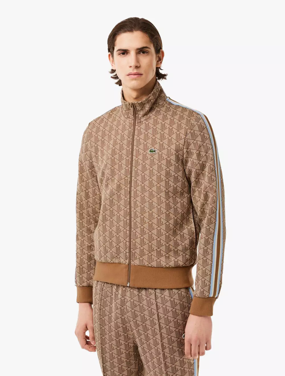 Paris Jacquard Monogram Zipped Sweatshirt - Black