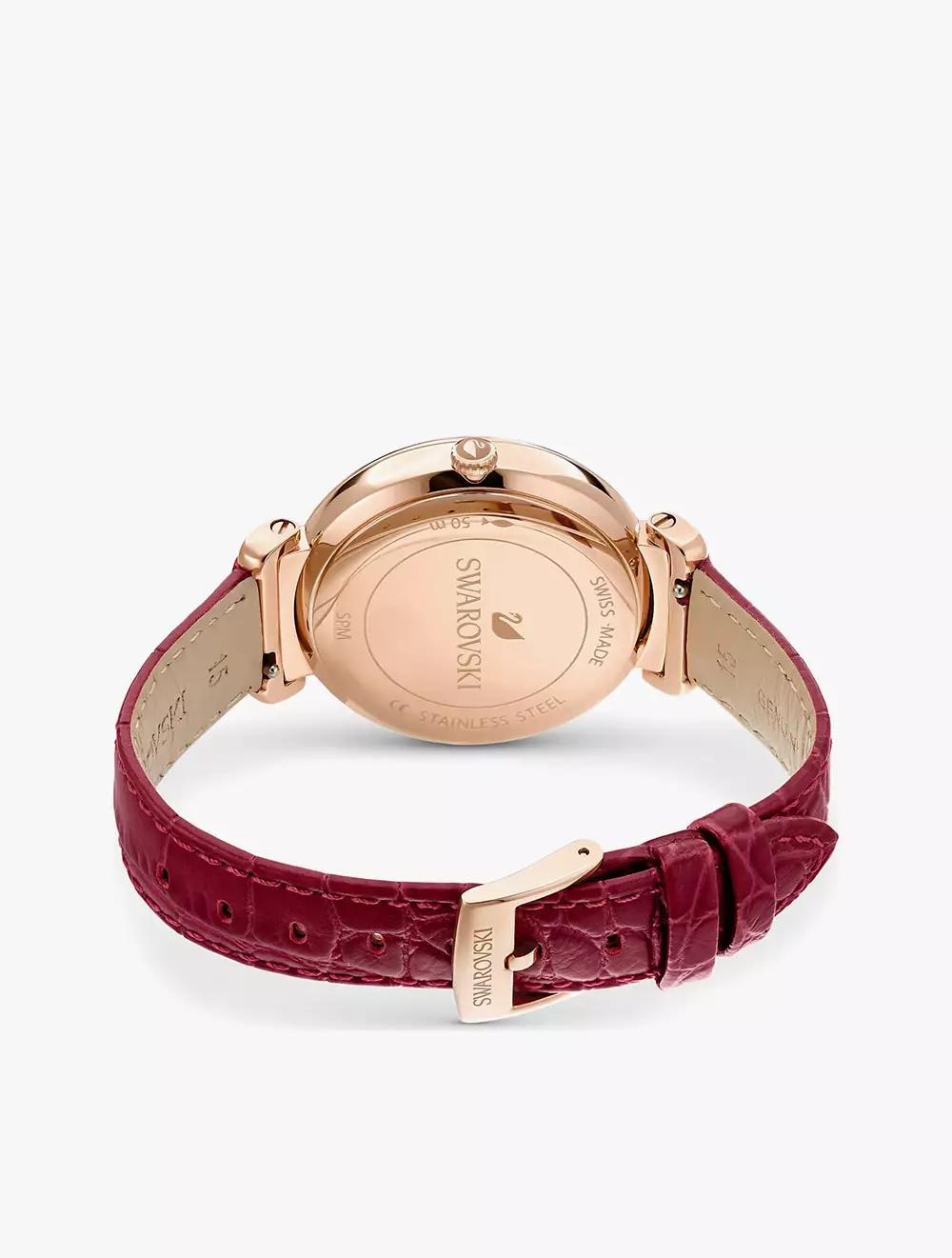 Swarovski Passage Moon Phase Red Dial Red Leather Strap Watch for Women - 5613323