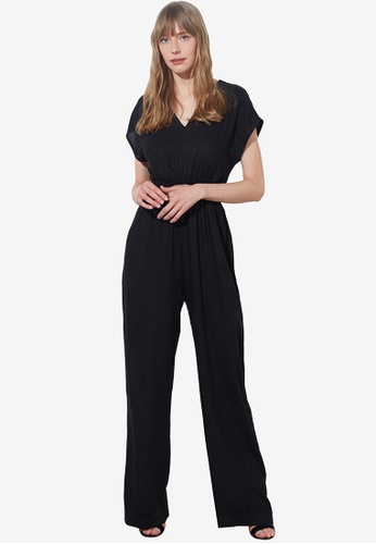 Trendyol black Gathered Detailed Jumpsuit 04163AA6E96D52GS_1
