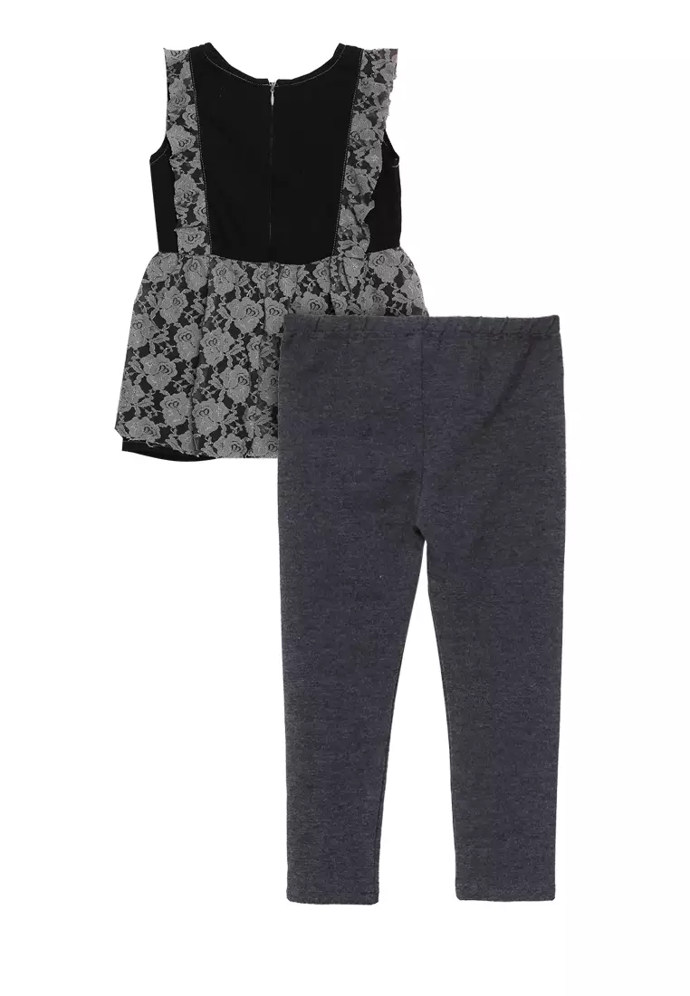 Girl Brocade Floral Top and Legging