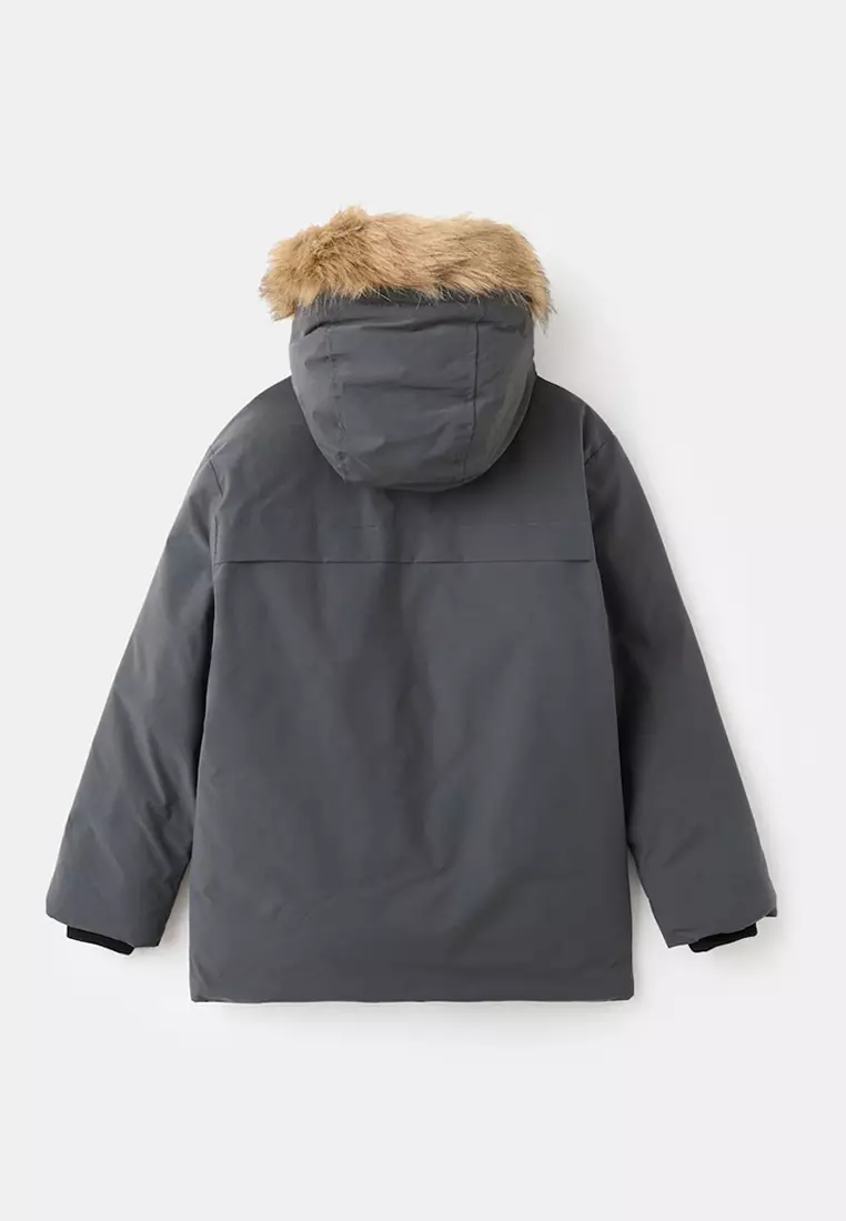 Anorak With Shearling-Effect Hood