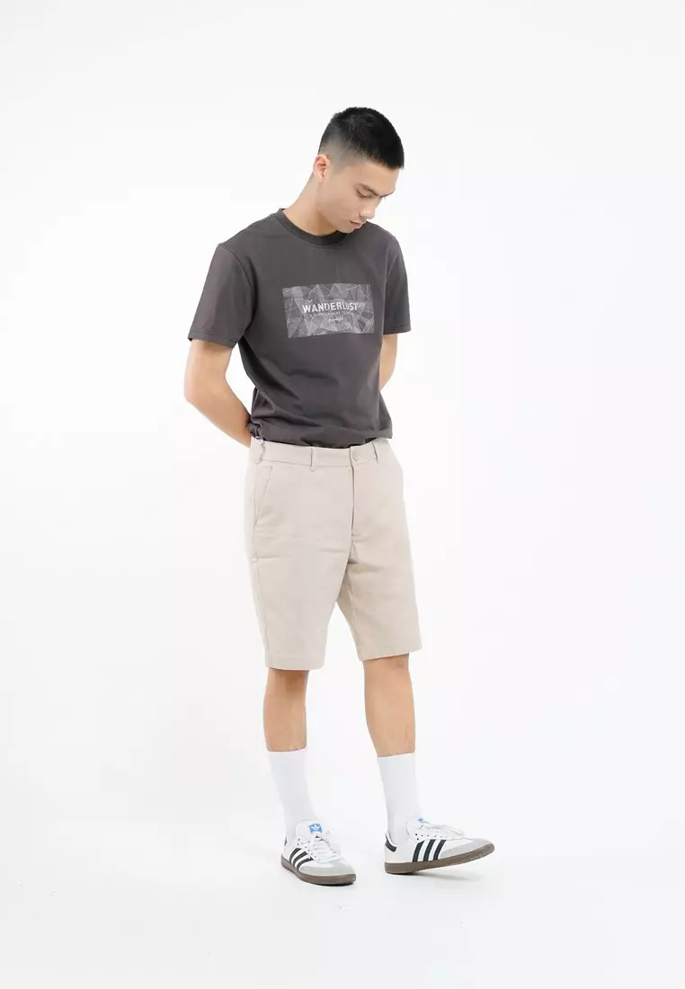 Greenlight Essential Men's Short Chinos Pants Regular Fit Cotton Spandex Miles 021225