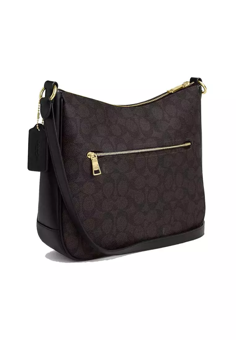 Ellie File Bag In Signature Canvas Walnut/Black CZ177