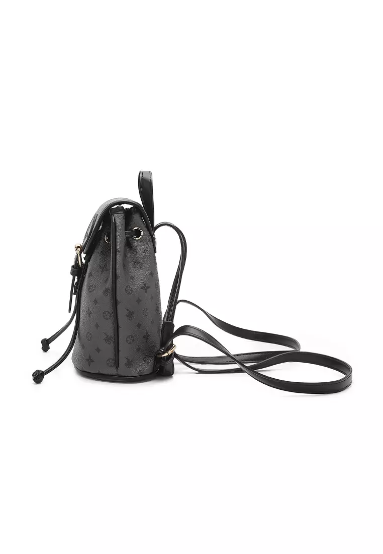Women's Monogram Mini Backpack (Tas Ransel & Tas Punggung Wanita) - Hitam
