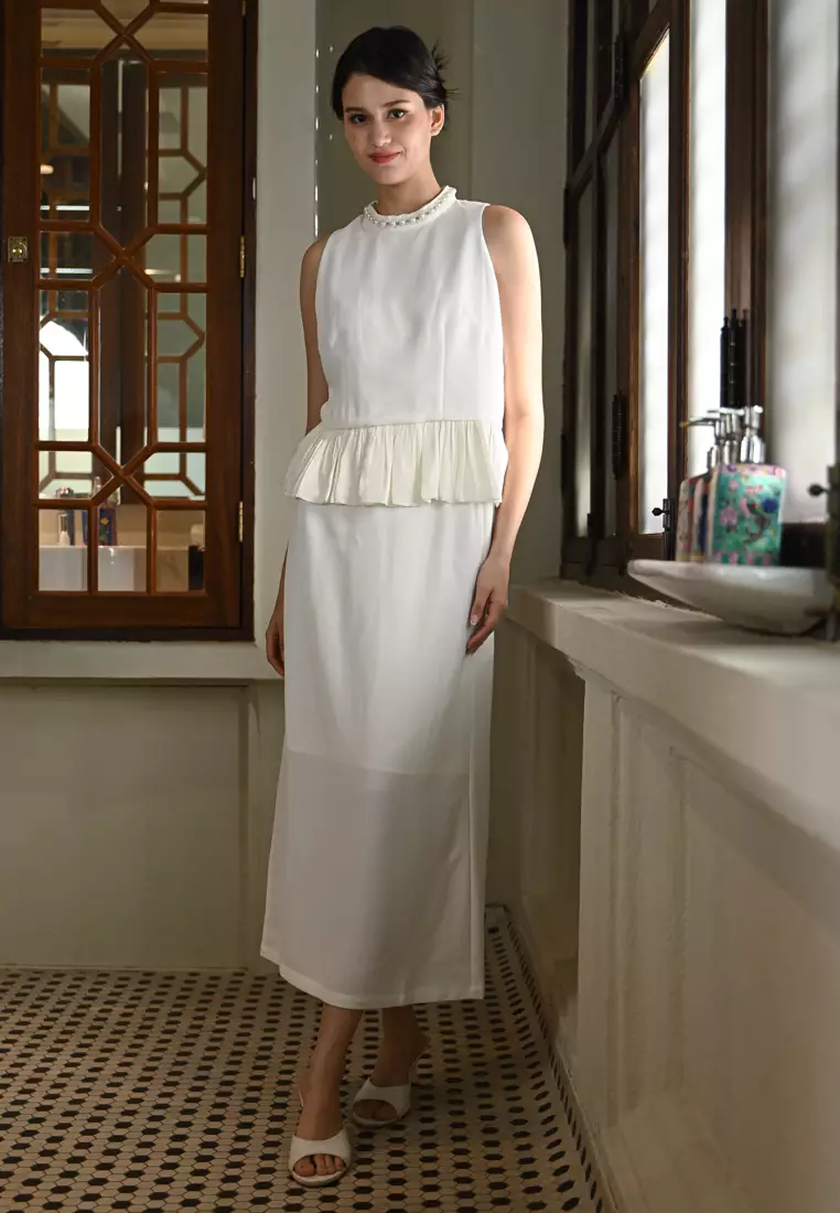 高领珍珠设计套装