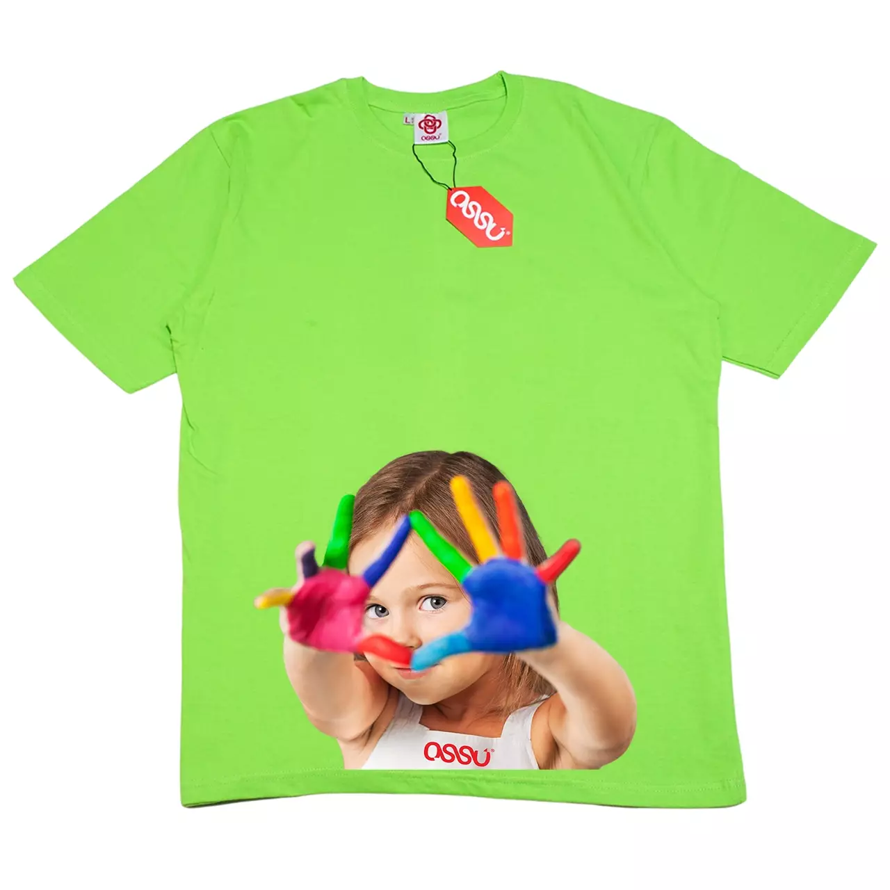 Ossu Peek A Boo Printed Green Tshirt