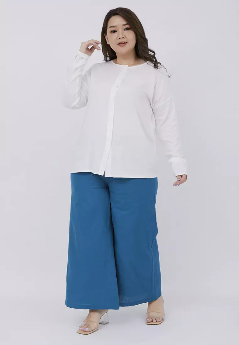 Plus Size Blouse Phoebe Broken White