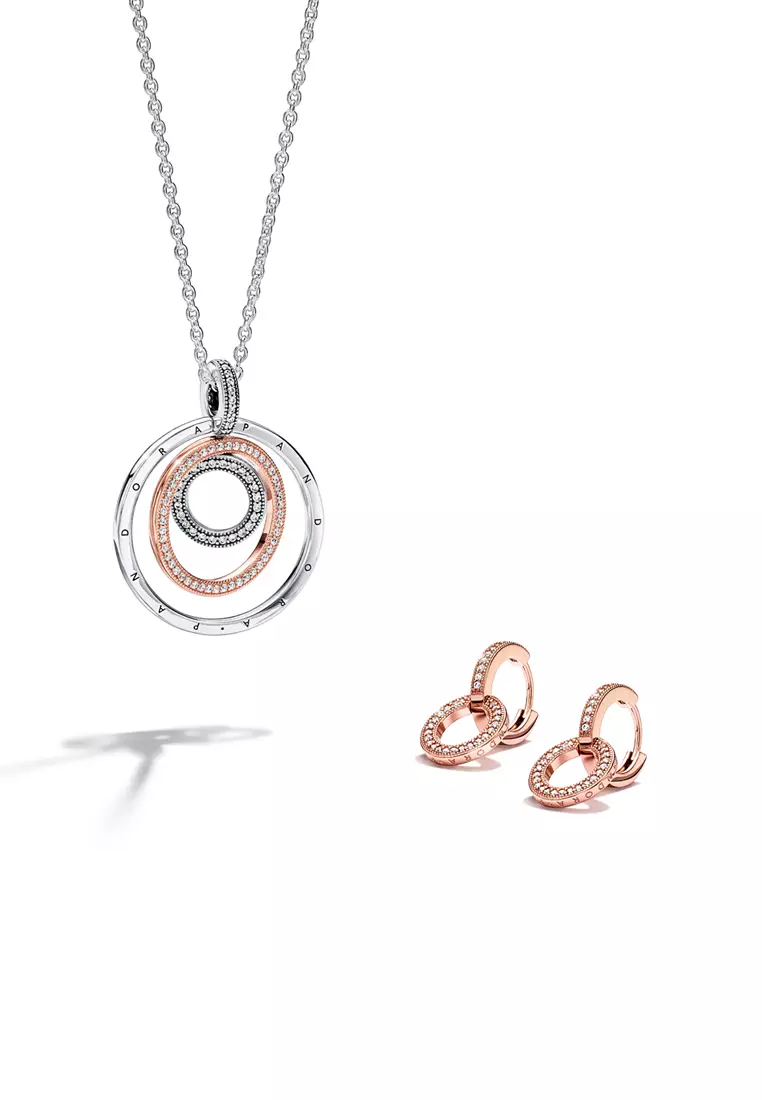 Pandora sparkling store double hoop earrings