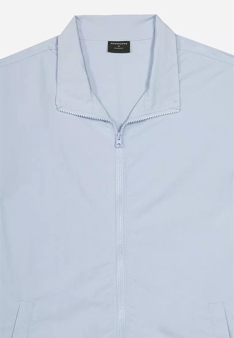 Relaxed Fit Windbreaker With Two Way Zipper