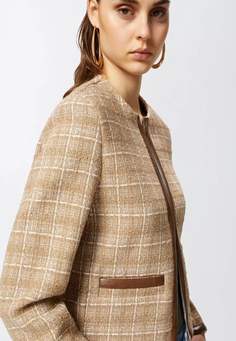 Buy Pinko Tweed blazer jacket with detail 2025 Online ZALORA
