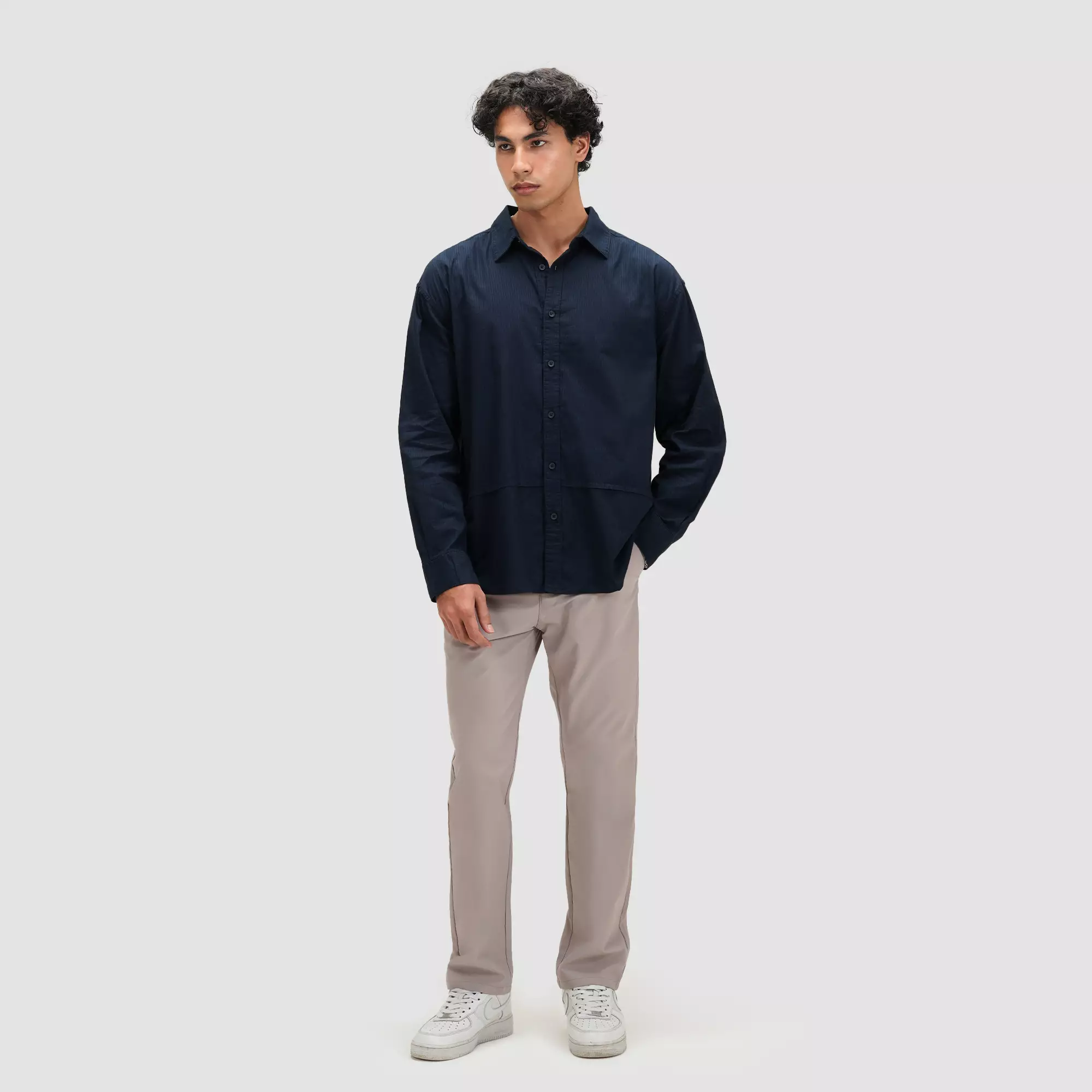CELCIUS Kemeja Lengan Panjang LIN001743C Navy