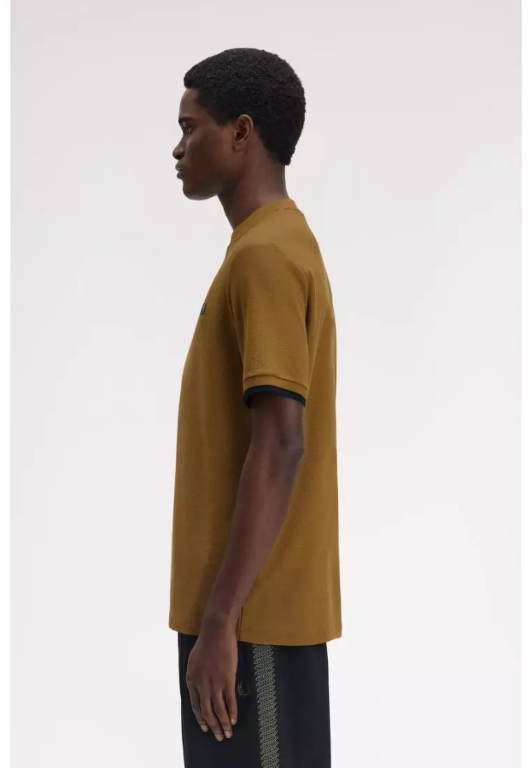 Fred Perry M4654 Tipped Cuff Pique Shirt (Shaded Stone)