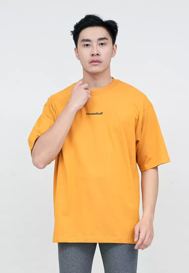 Houseofcuff Kaos Oversized T-shirt Pria Unisex Tebal Oversize Mustard