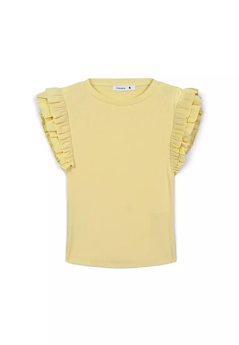 Woman Ruffled Sleeves T-Shirt