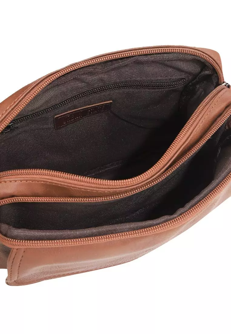 Distressed Leather Charter Crossbody Bag