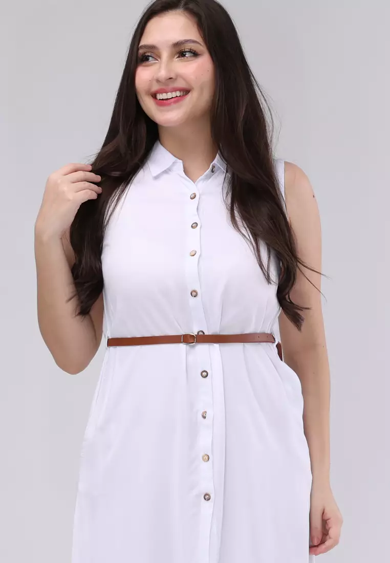 Single Twill Woven Sleeveless Dress