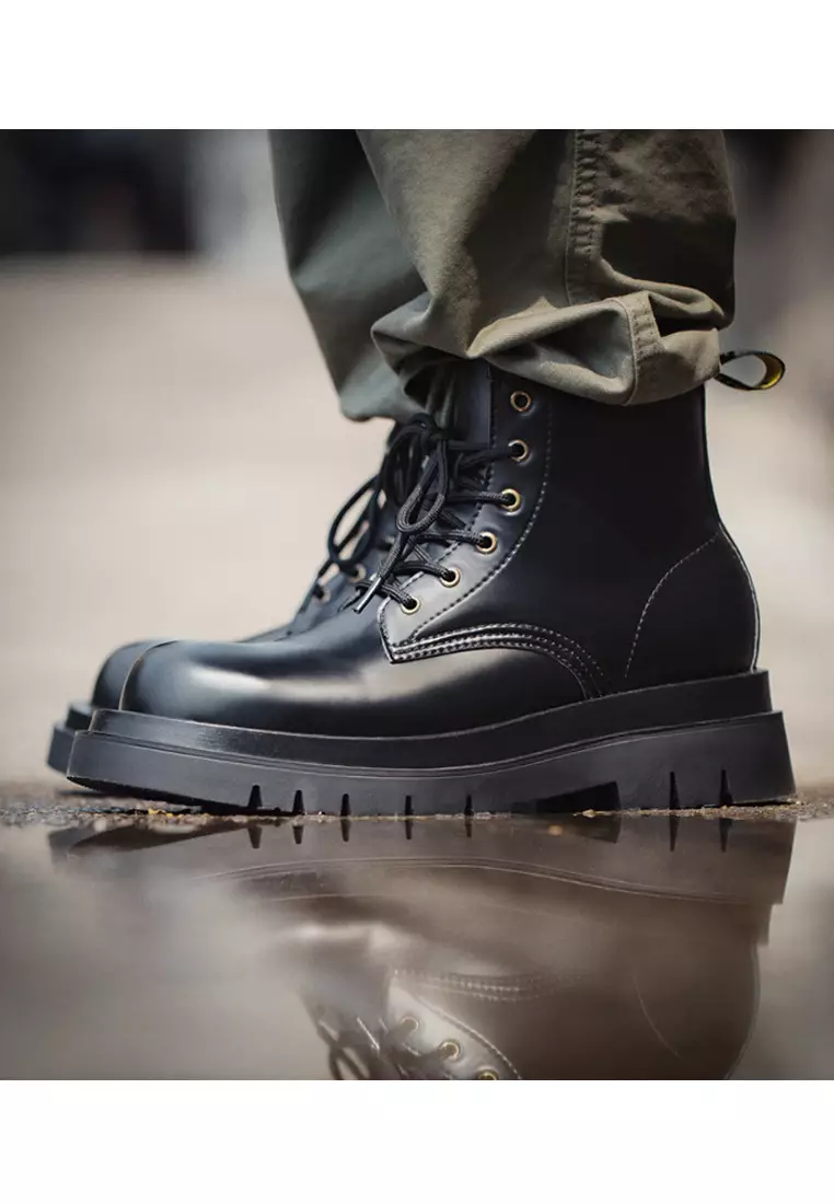 High Top Leather Lace up Boots CQ2103002