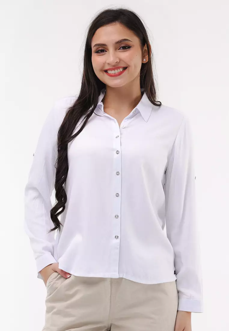 Single Twill Woven Long Sleeves Blouse