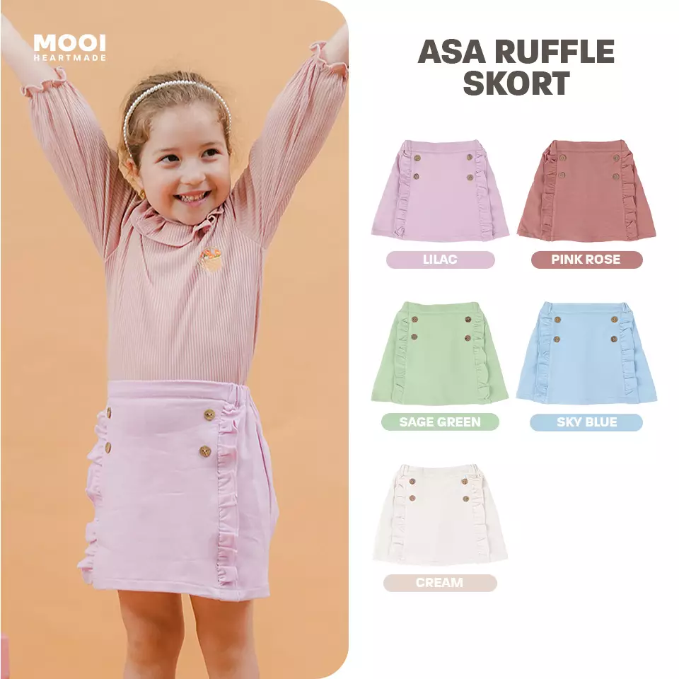 Mooi Rok Celana Skort Anak Perempuan Asa Ruffle Skort - Lilac