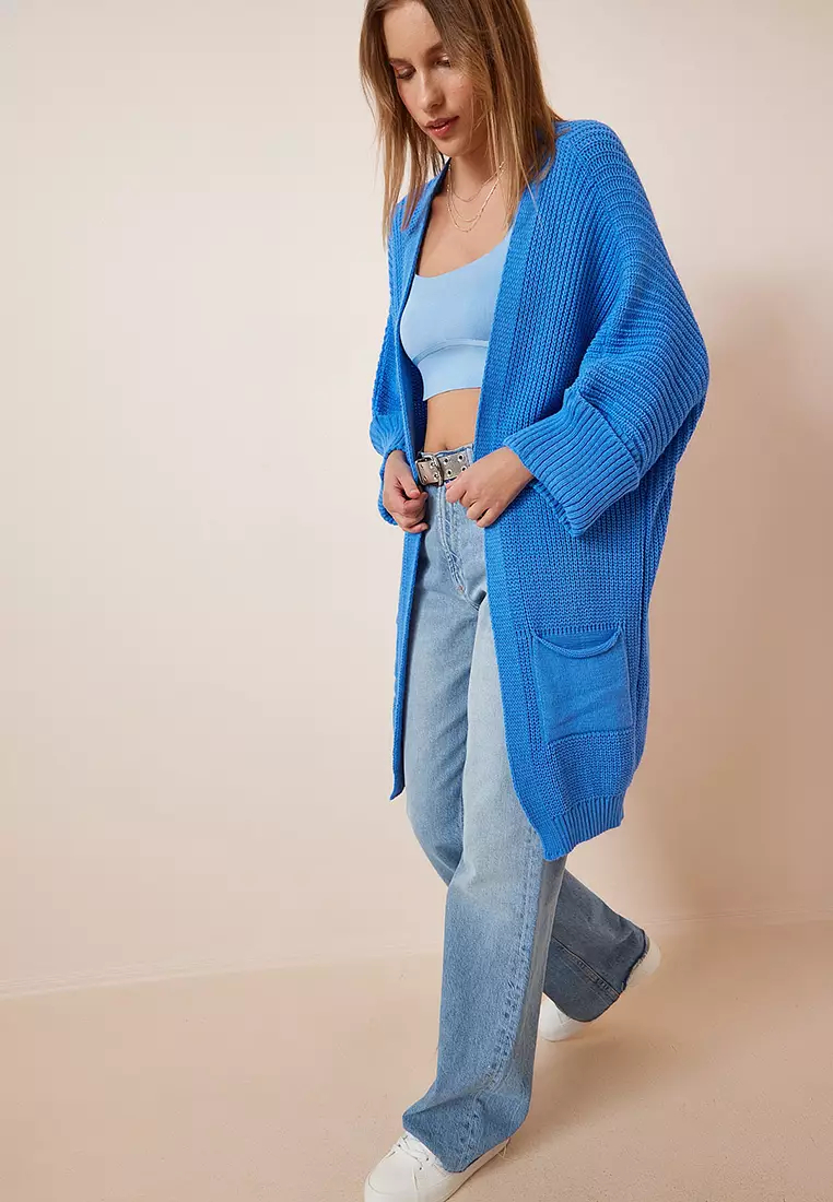 Oversized Long Pocket Knitwear Cardigan
