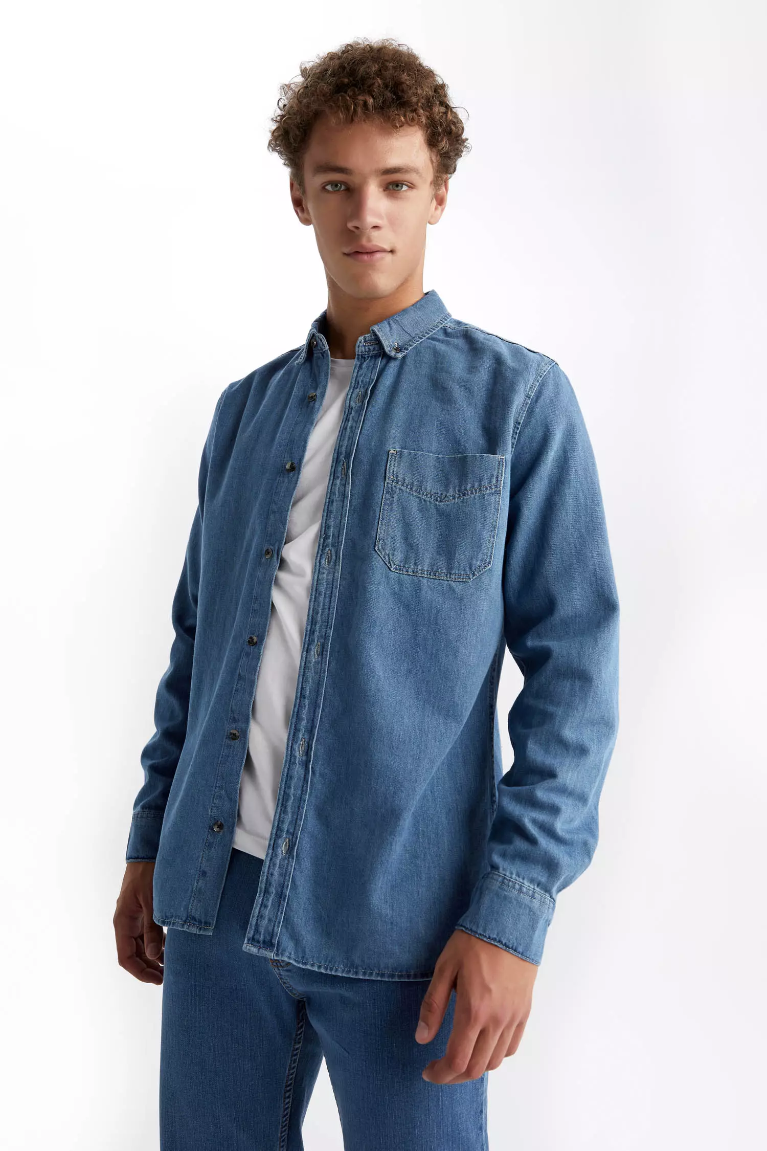 Denim long sleeve sales men