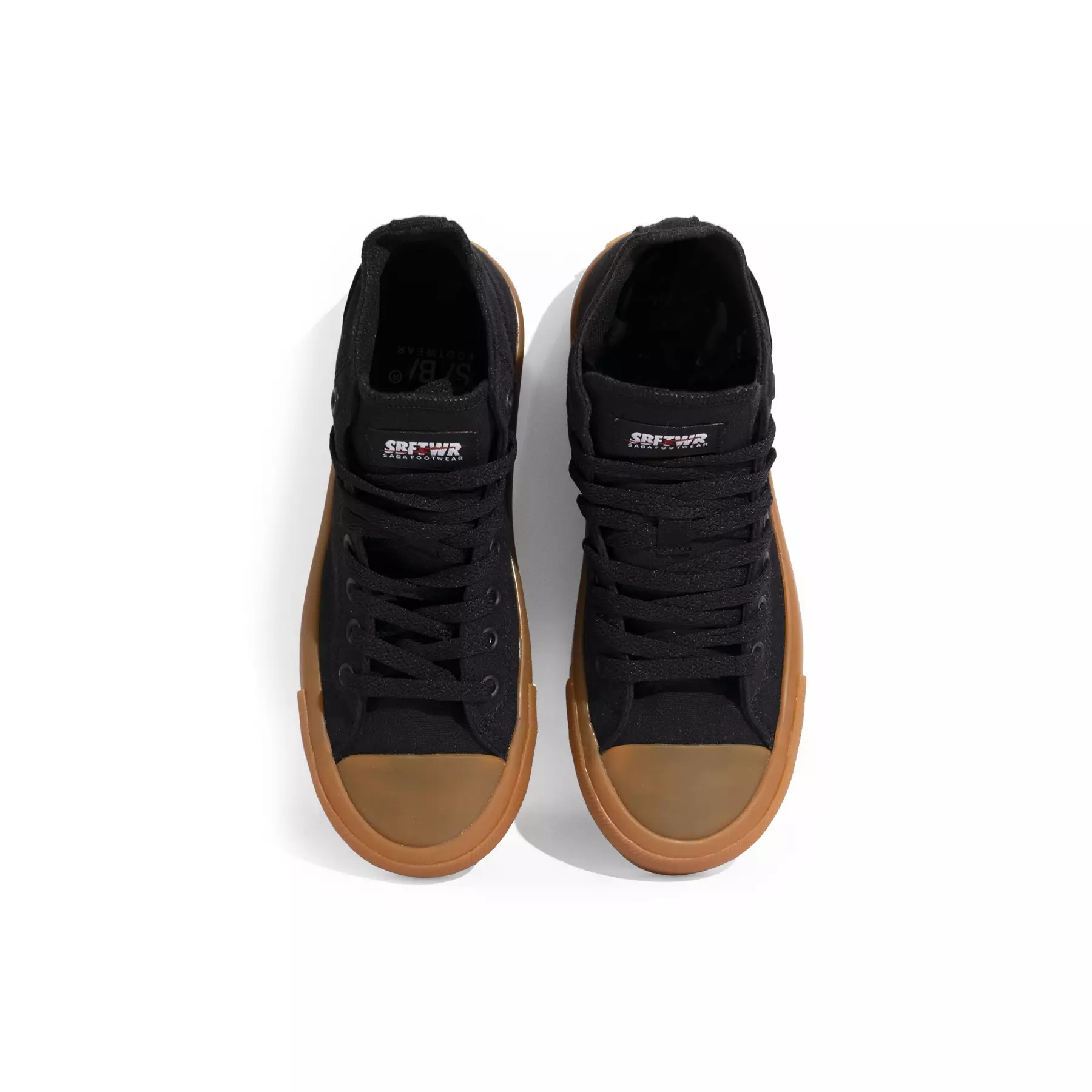 SABA Vintage High All Black Gum - Sepatu Sneakers Casual Pria Wanita