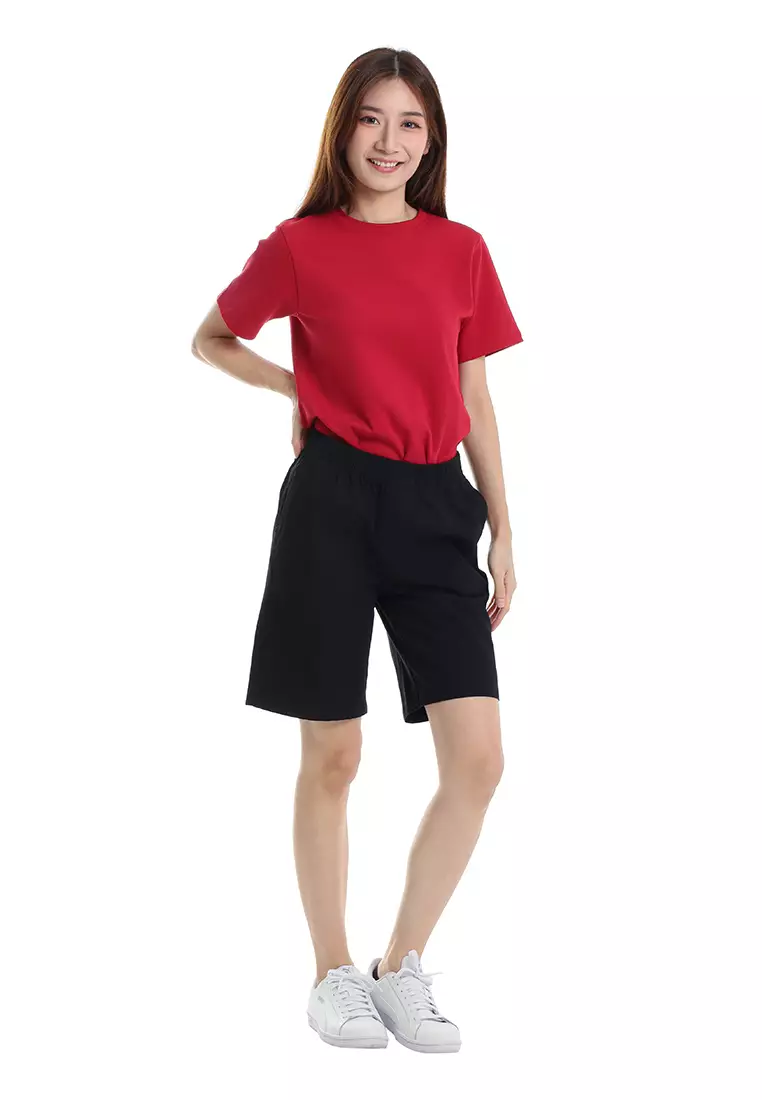 Ladies Elastic Waist Bermuda Shorts - 865116-01Black
