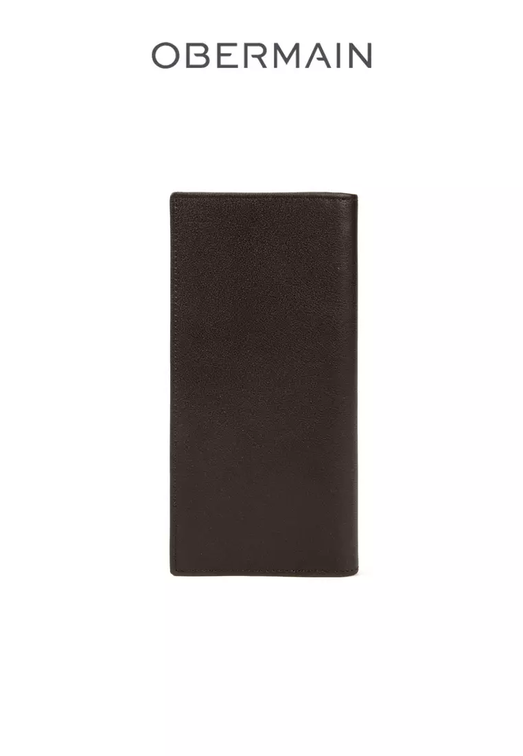 RFID Long Wallet Genuine Leather Brown