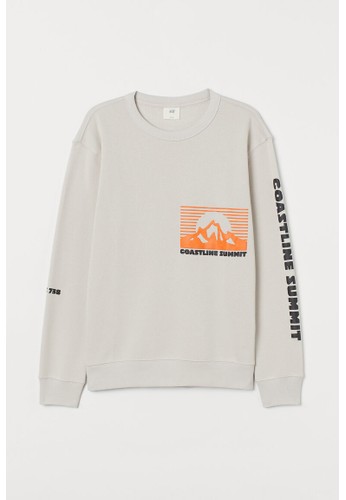 Jual H M Motif Detail Sweatshirt Original Zalora Indonesia