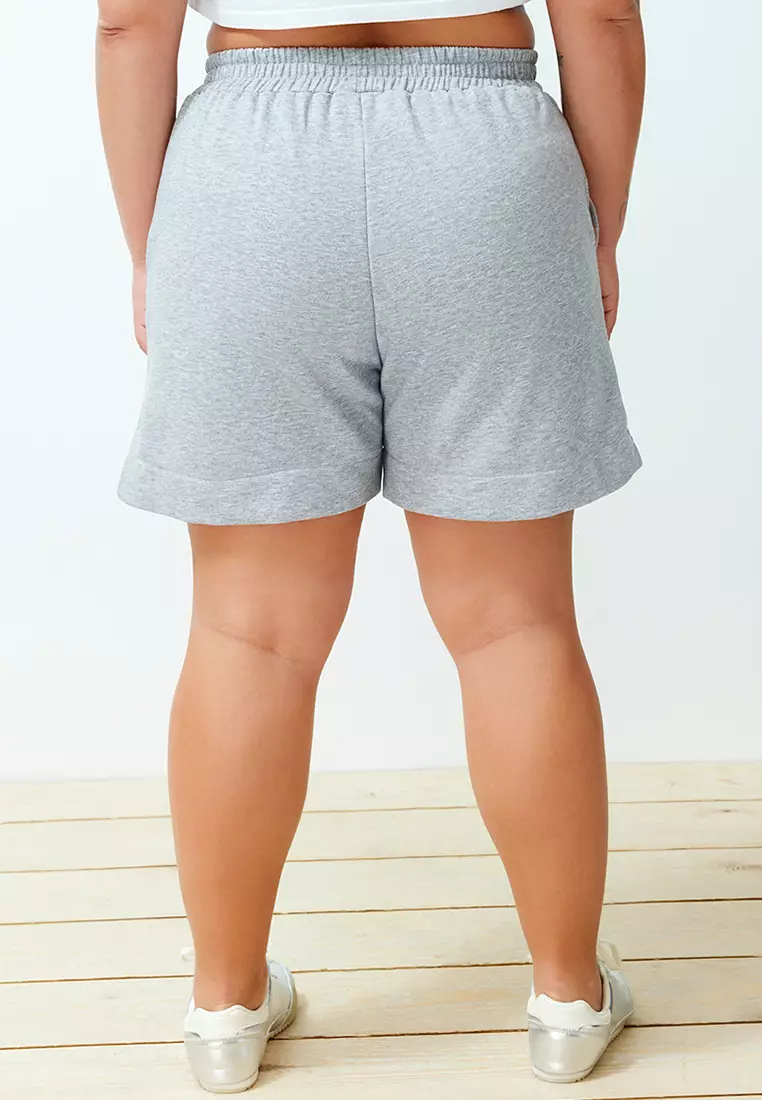 Plus size shorts elastic waist shop