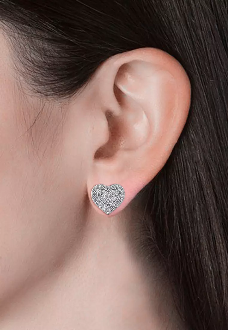 Brilliant Love Earring - Anting Crystal Swarovski by Her Jewellery