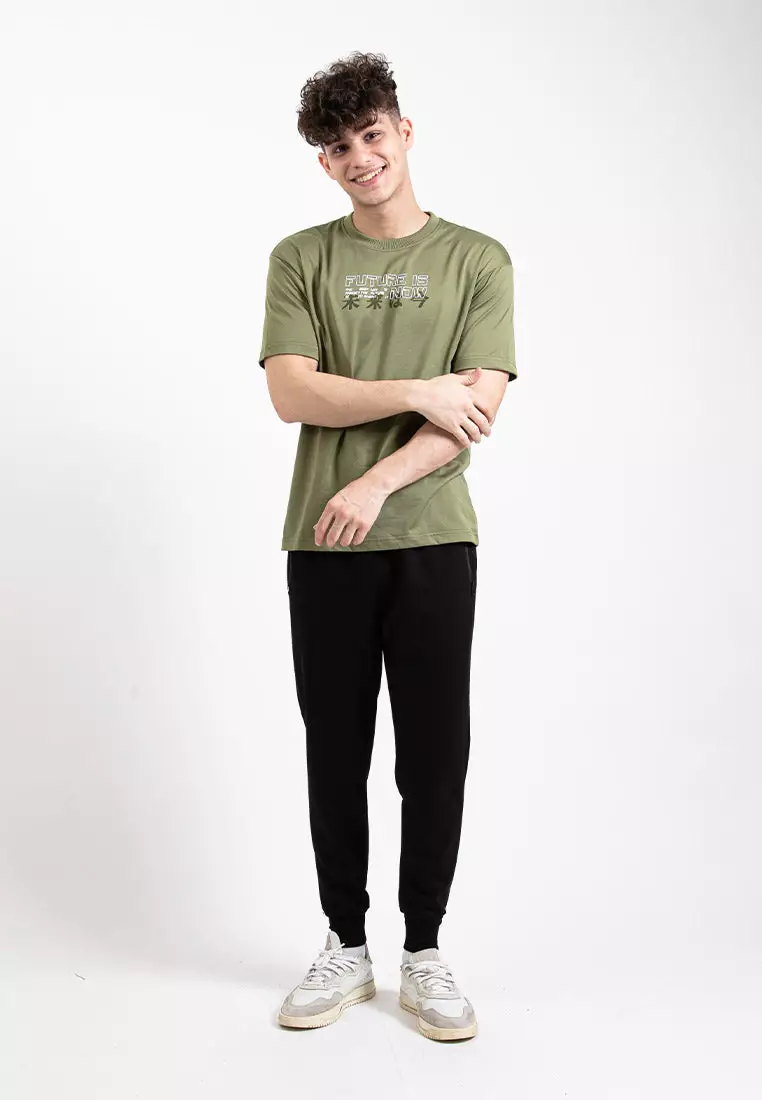 Forest Oversized Graphic Tee Crew Neck Short Sleeve T Shirt Men | Oversized Shirt Men - 621342-48Olive