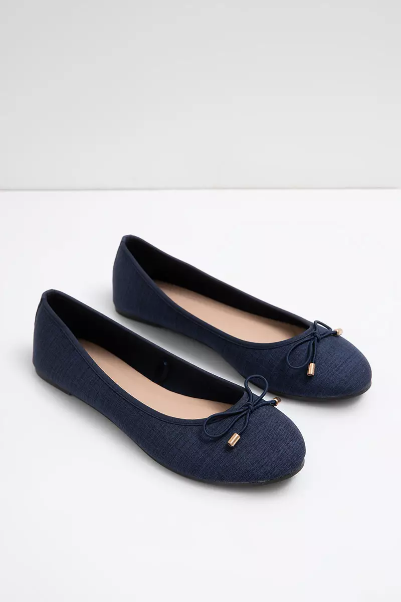 Sofia Frilia Stripe Flat Denim Blue