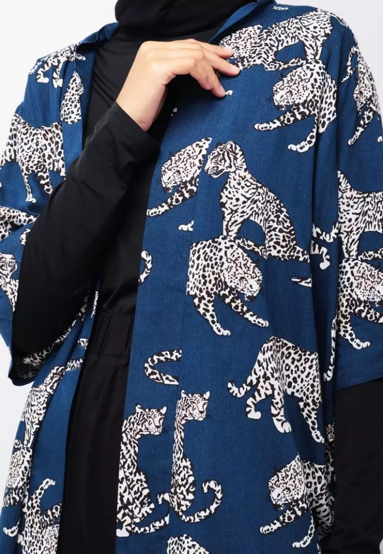 Nade Japan NTA74 KMN Kimono Unisex Leopard Navy