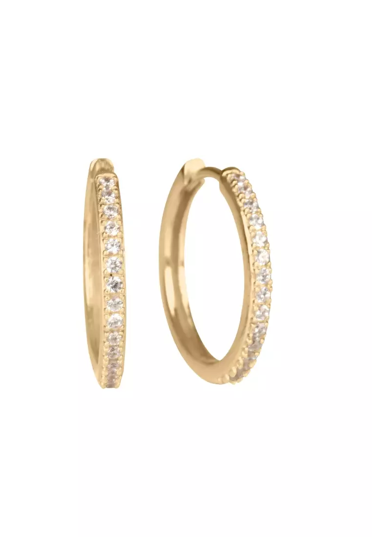  Vermeil Eternal Crystal Hoops - 24mm 