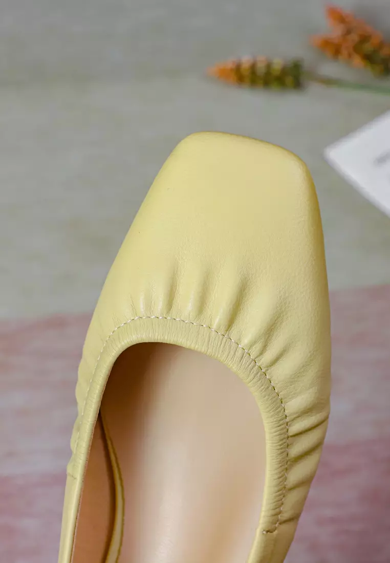 Microfiber Leather Slingback Mid Heel BY3618-9