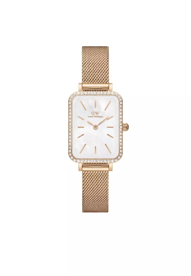 Quadro 20x26mm Bezel Mesh White MOP Rose Gold - DW Women's watch casual fashion Ladies Female Watch for women Stainless steel