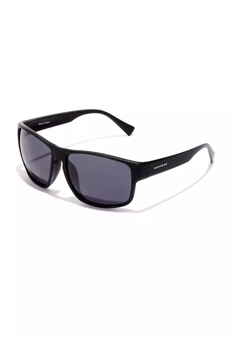 HAWKERS POLARIZED Black Dark FASTER RAW Sunglasses for Men and Women. Official Product Designed in Spain