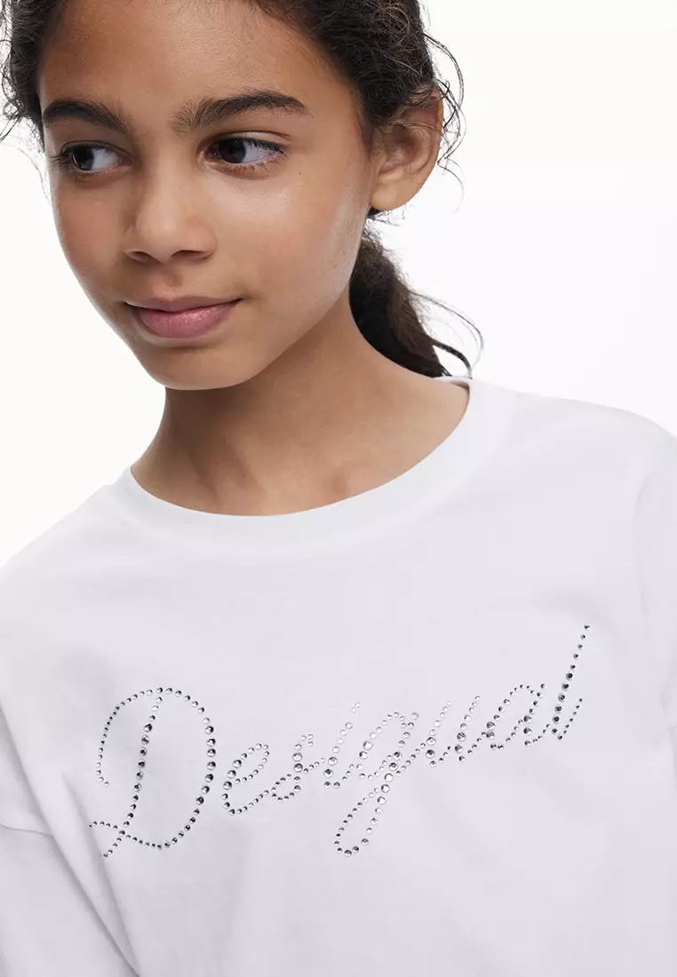Jual Desigual Plain T-shirt with strass logo Original 2025 | ZALORA ...
