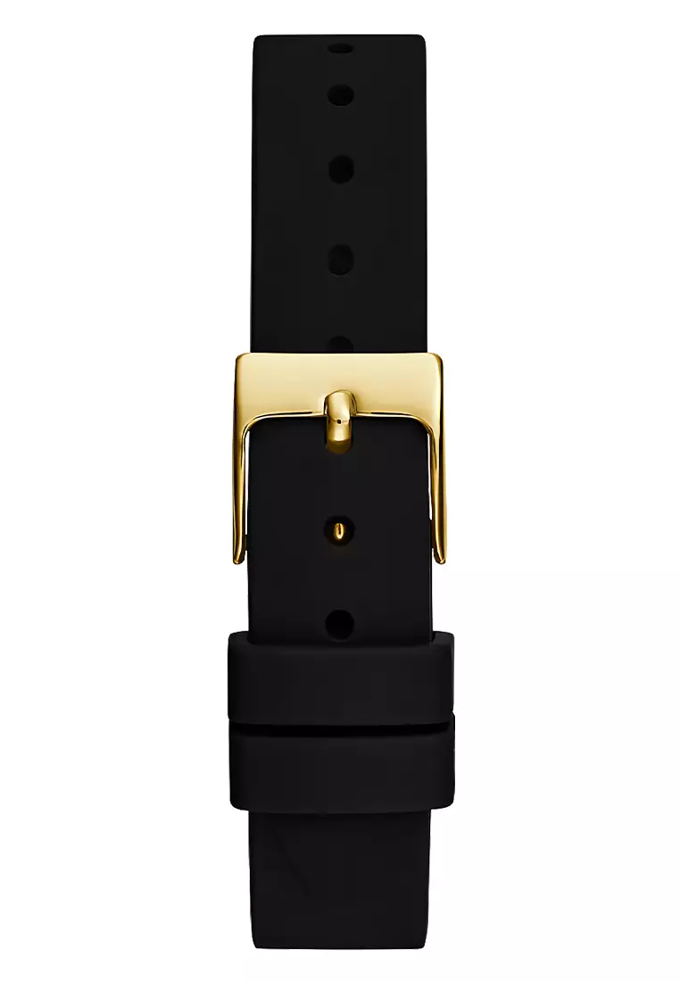 Guess GW0469L3 - Jam Tangan Wanita - Gold - Black Rubber Strap
