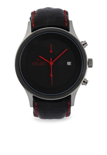 LA 1380 M-black-red dial-round-Chronograph