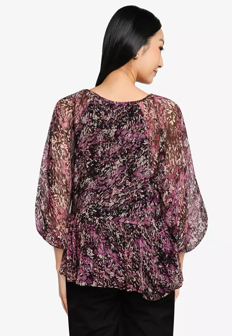 Printed Chiffon Tiered Top