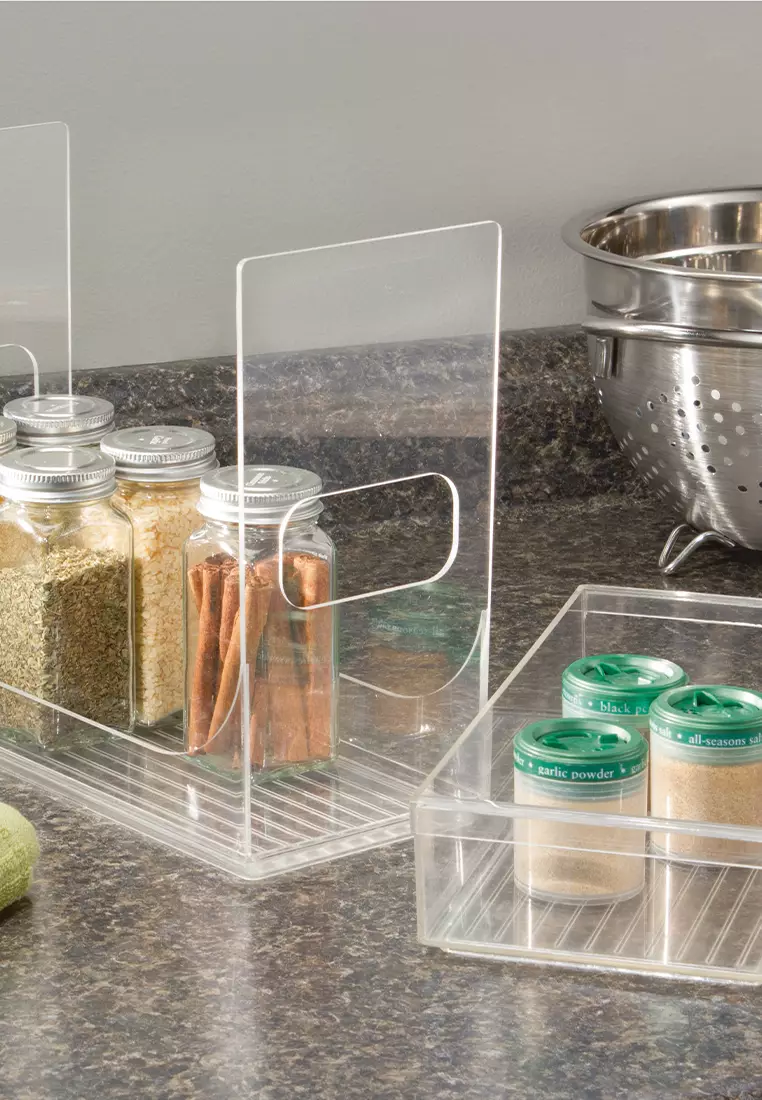 iDesign Kitchen Binz Clear Stackable Box 5.5 in. x 13.3 in. x 7 in