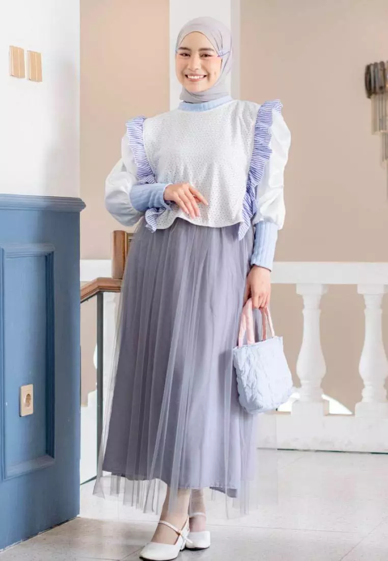 Vivy Vintage Vest - White-Stripe Blue M18583 R42S4