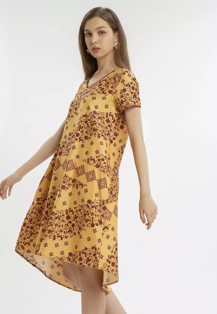 Minimal Cendrawati Dress Honey Gold Warna HONEY GOLD