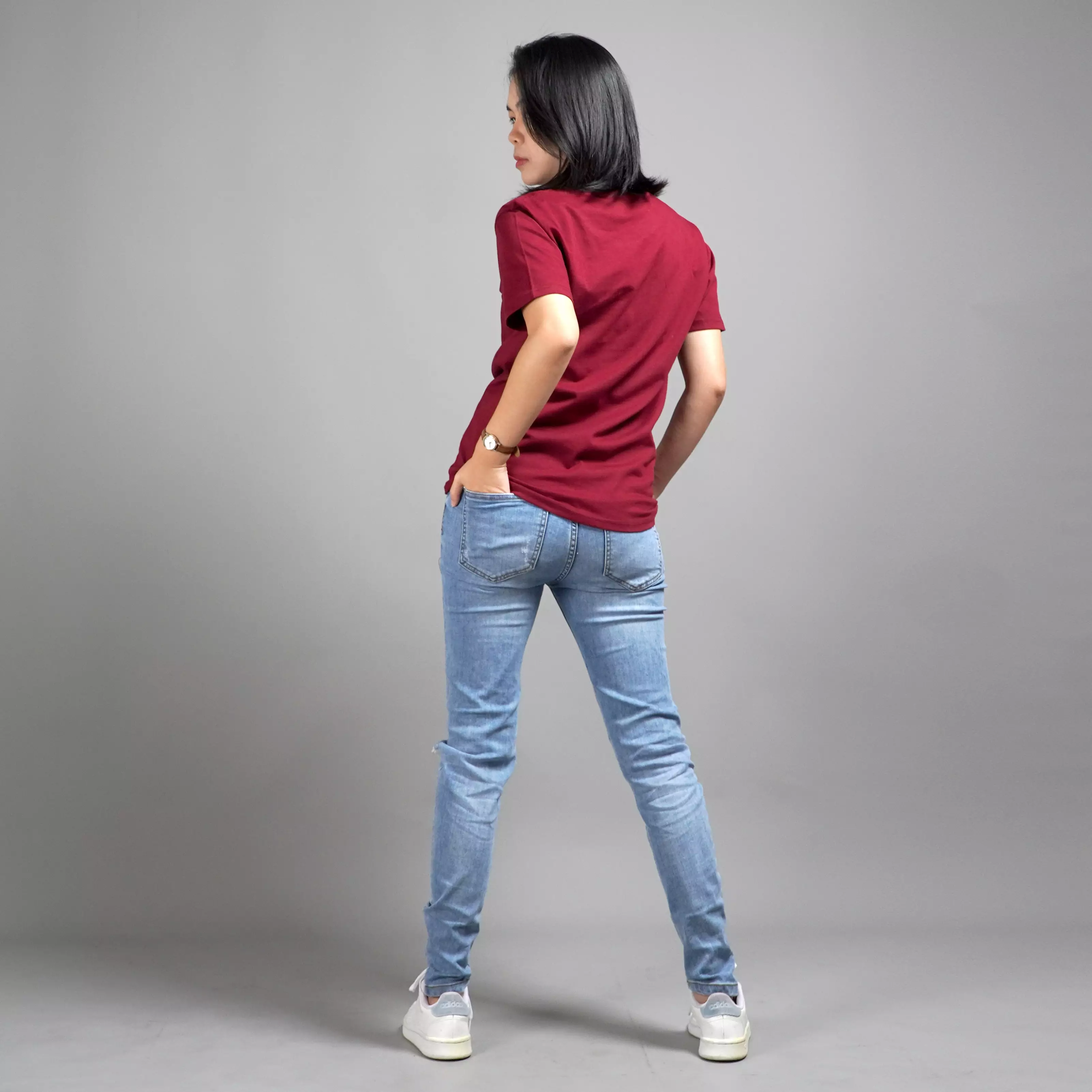  UNILO Size S-BIG Kaos Polos Wanita Basic TShirt Cotton - Marun