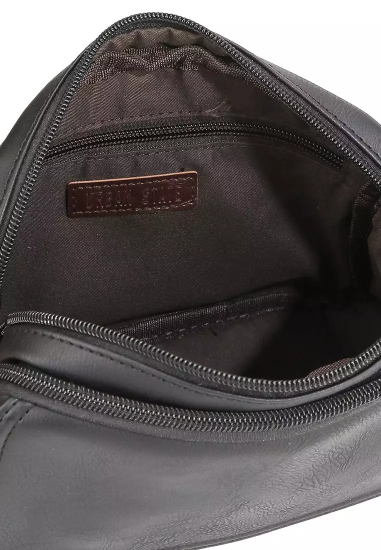 Distressed Leather Charter Crossbody Bag