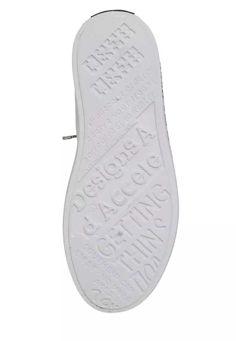 Anando Sepatu Sneakers Pria Motif Gambar Casual Shoes Stylish Design Material Leather ORIGINAL - White